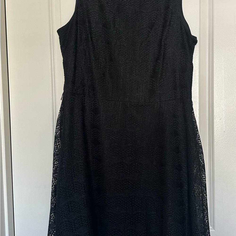 Danny & Nicole Black Sheath Midi Dress Scoop Neck Sleeveless
